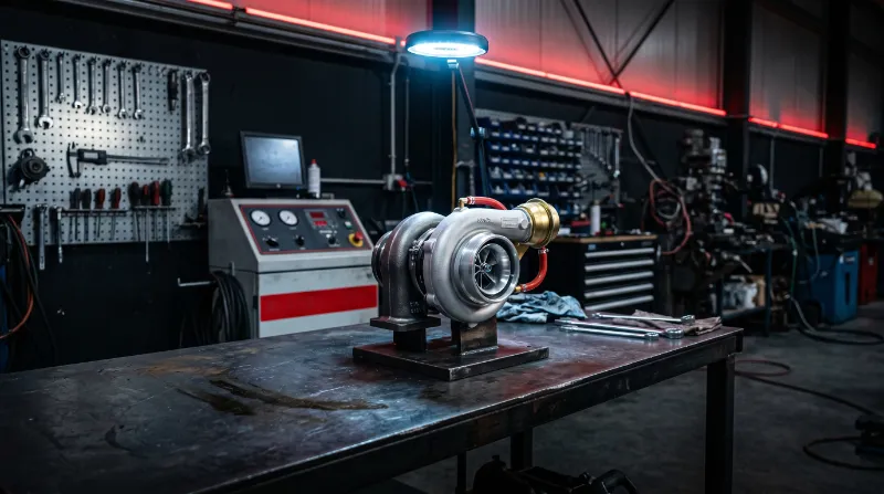 Garage table turbo charger fixing